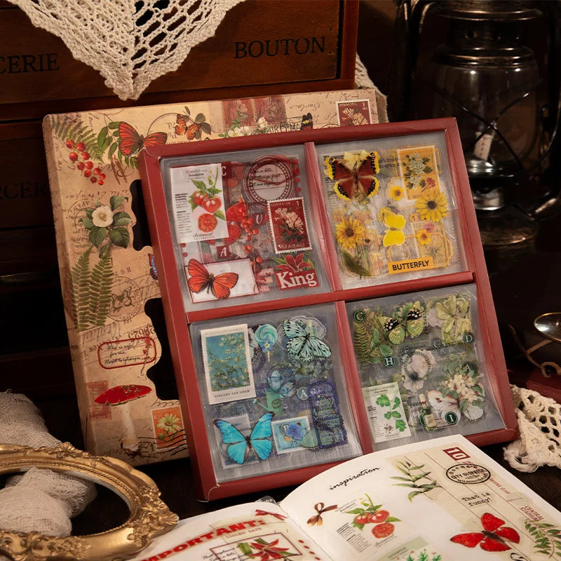 100 pcs Vintage Nature Stickers Pack