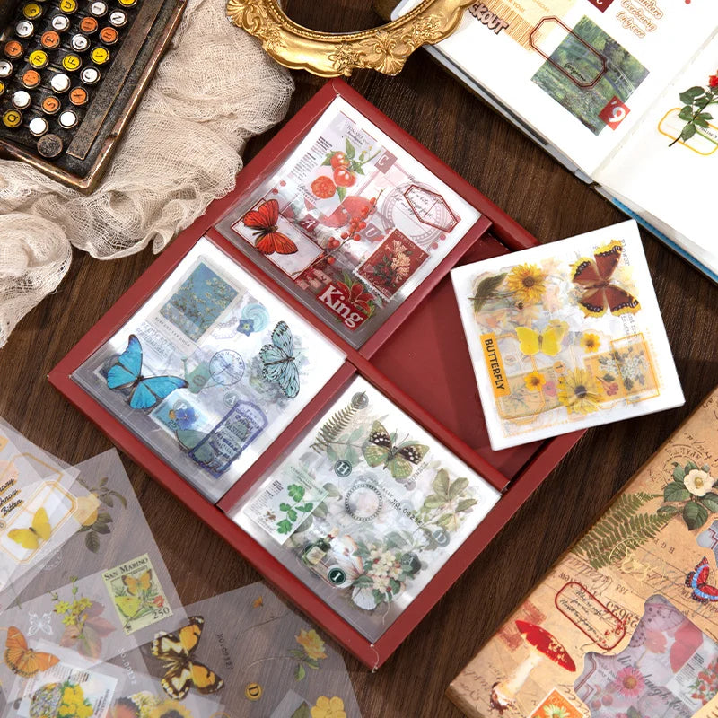 100 pcs Vintage Nature Stickers Pack