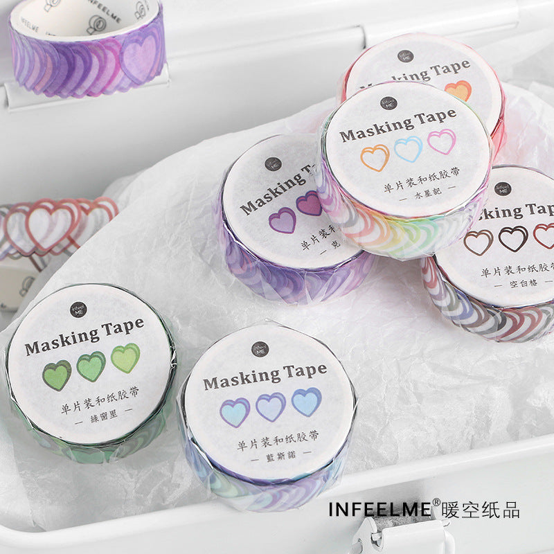 Candy Color Heart Adhesive Stickers Washi Tapes