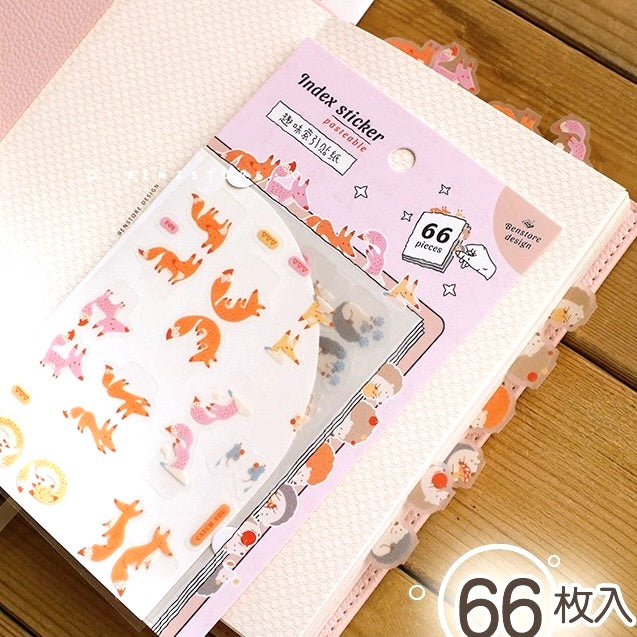 Cute Nature and Animals Index Stickers