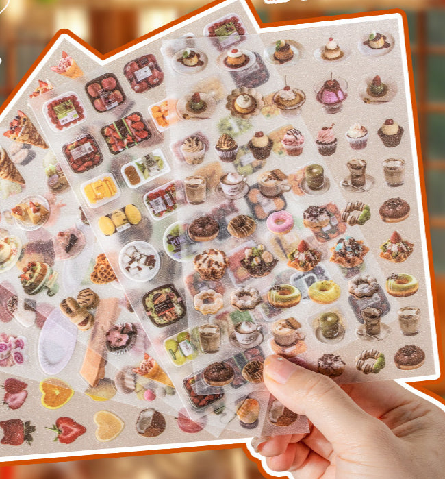 Supermarket Retro Glitter Sticker Sheets