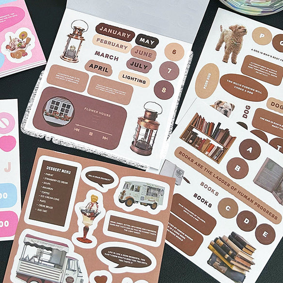 Retro Style Square Sticker Book