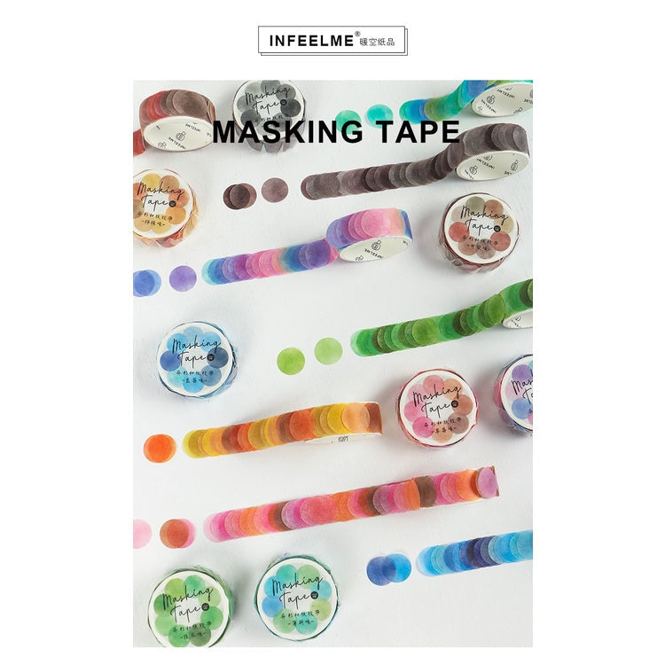 Candy Color Dot Adhesive Stickers Washi Tapes
