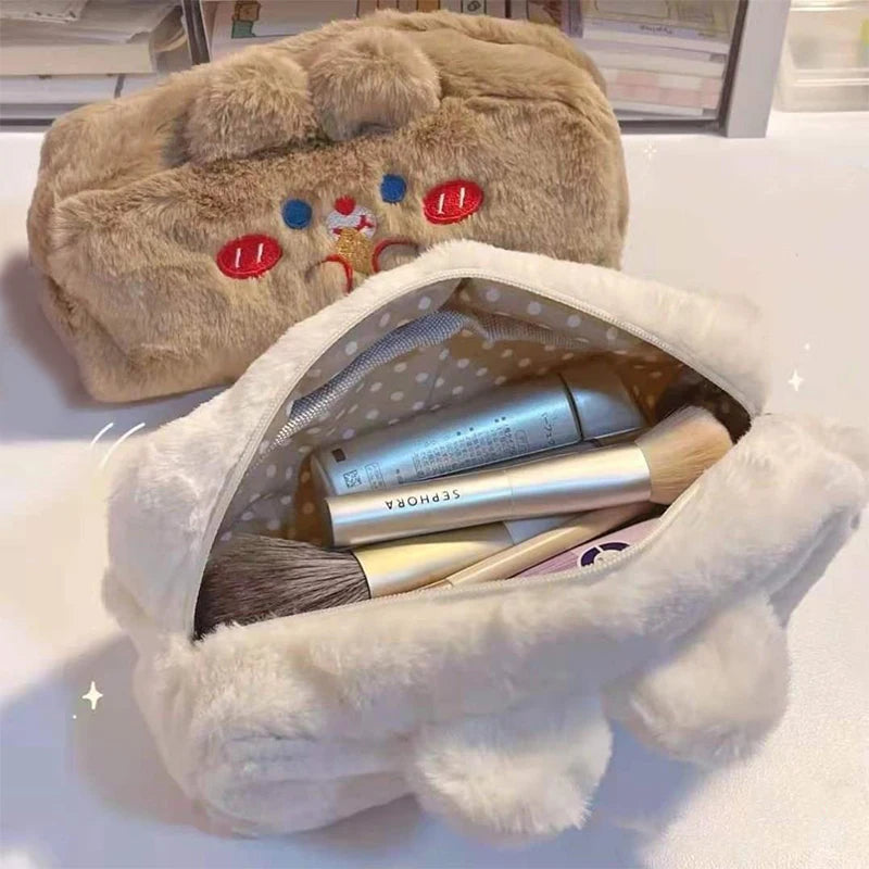 Niedliche Bleistifttasche aus Plüsch mit großem Fassungsvermögen