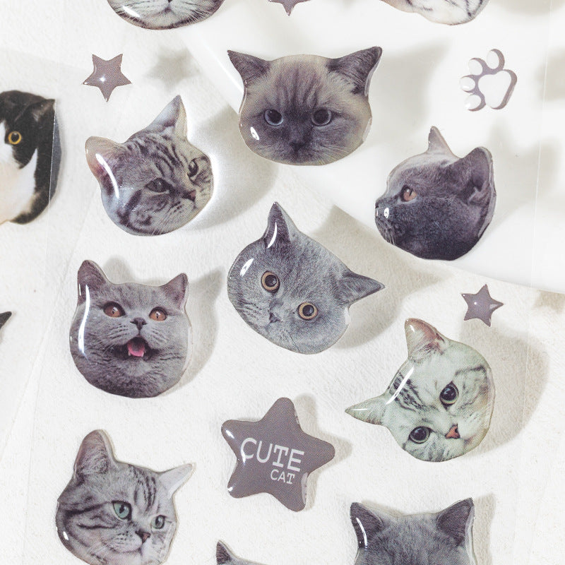 Cat Head 3D Sticker Sheet