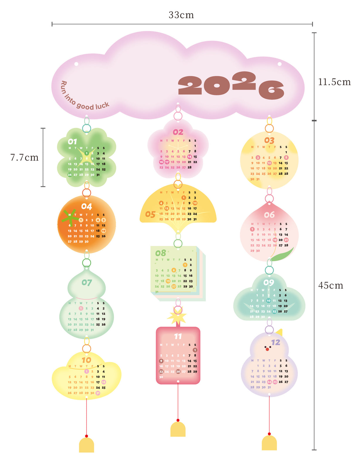 2026 Lucky Bell Calendar DIY Kit
