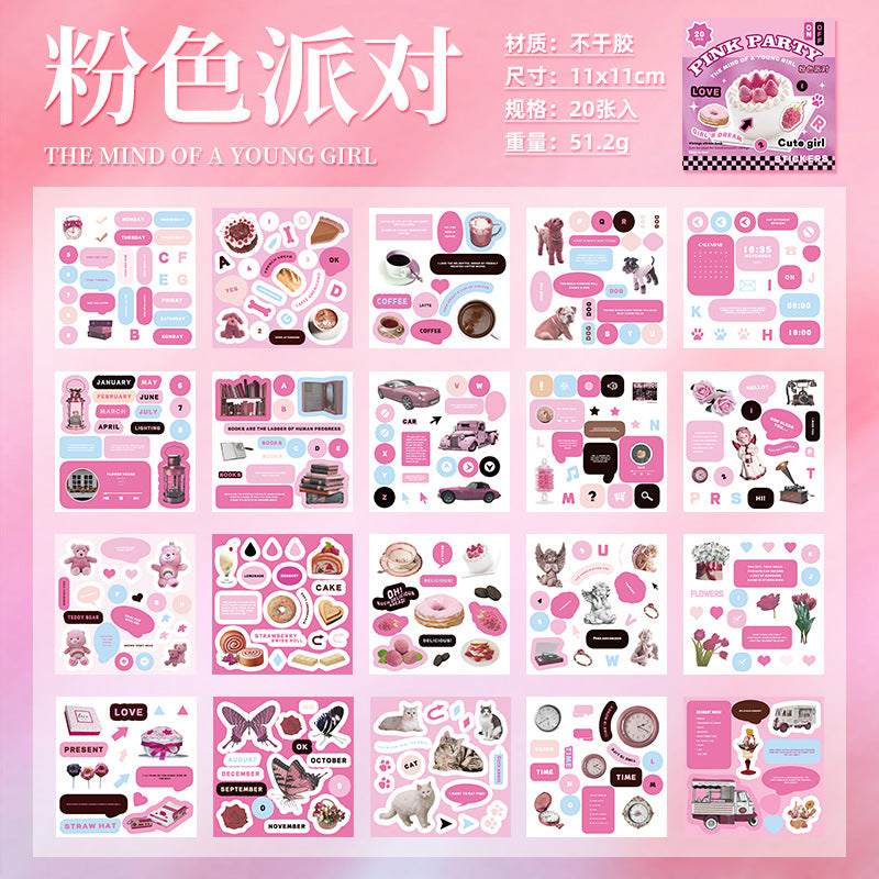 Retro Style Square Sticker Book