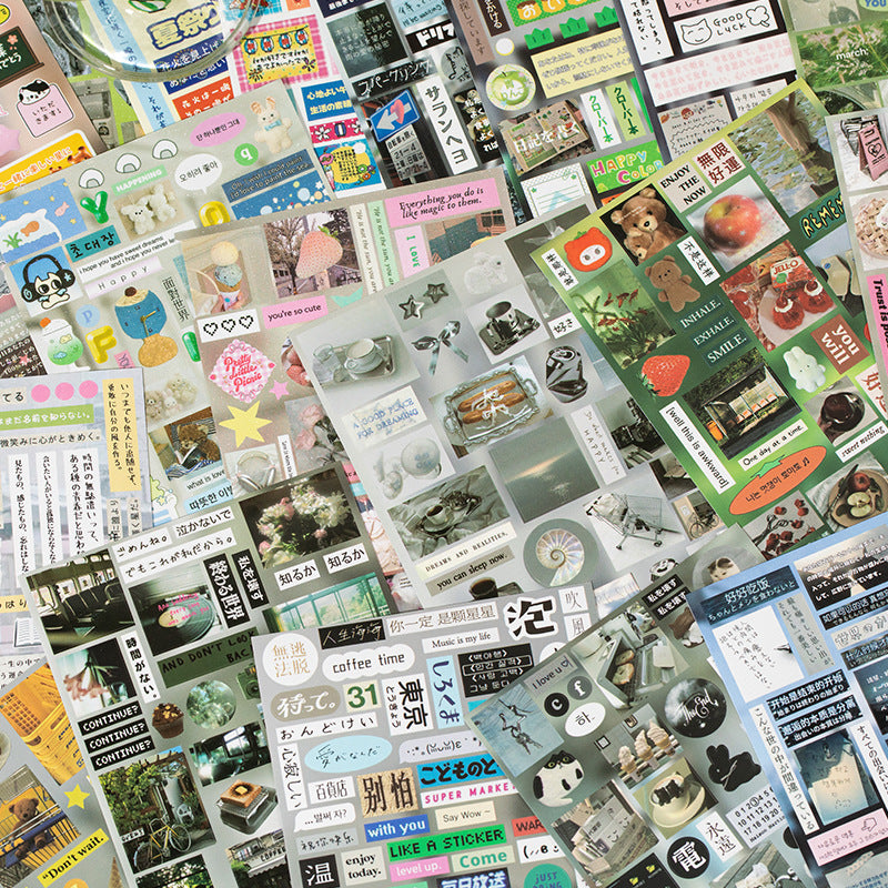 Frosted Glitter Retro Sticker Book