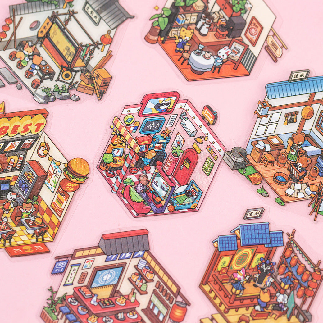 Miniature Rectangle Scene Sticker Book