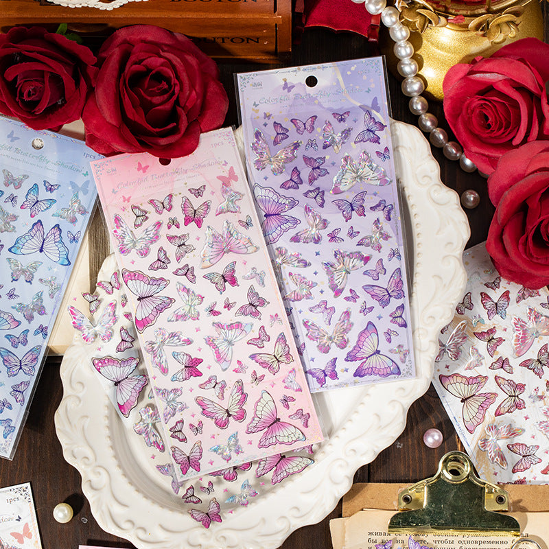 Irdescent Butterfly 3D Sticker Sheet
