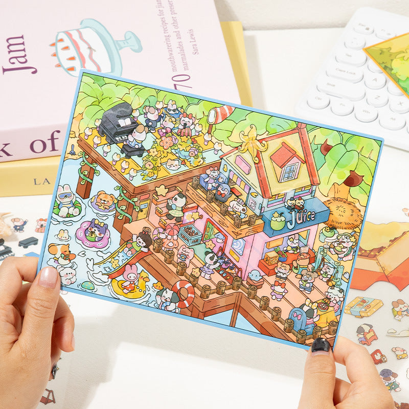 Beach Resort Landscape Sticker Set