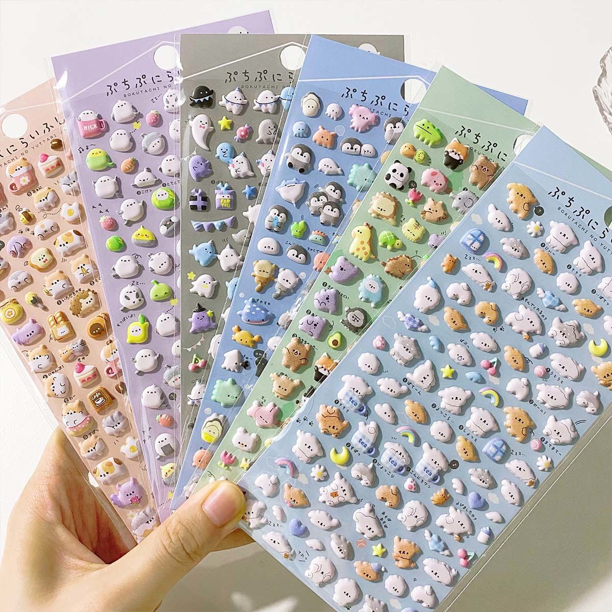 Cute Carton Puffy Sticker Sheet