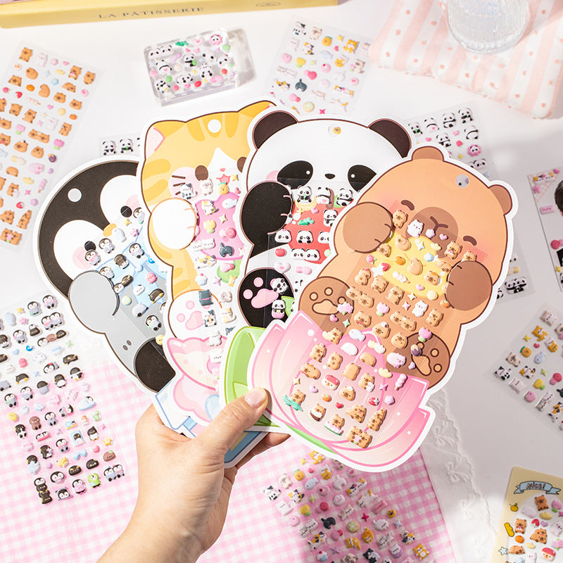 Cute Animal Mini Puffy Sticker Sheet