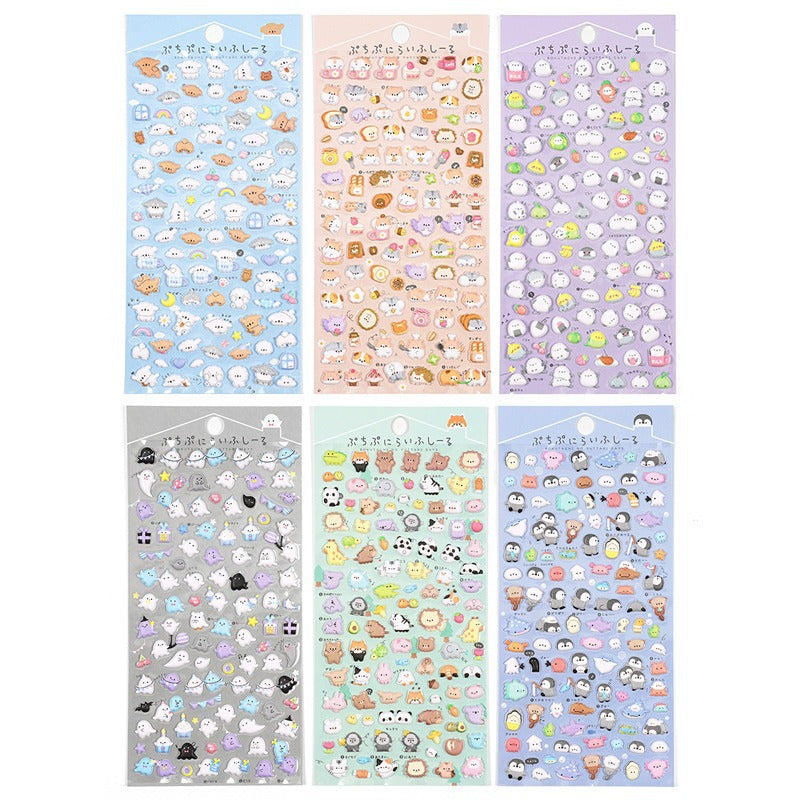 Cute Carton Puffy Sticker Sheet