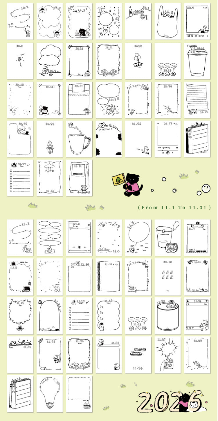 365 Pages Kawaii Mini Journal