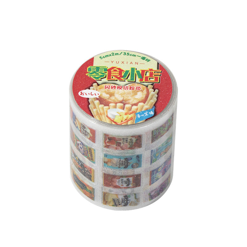 Retro Shop Glitter Sticker Tape