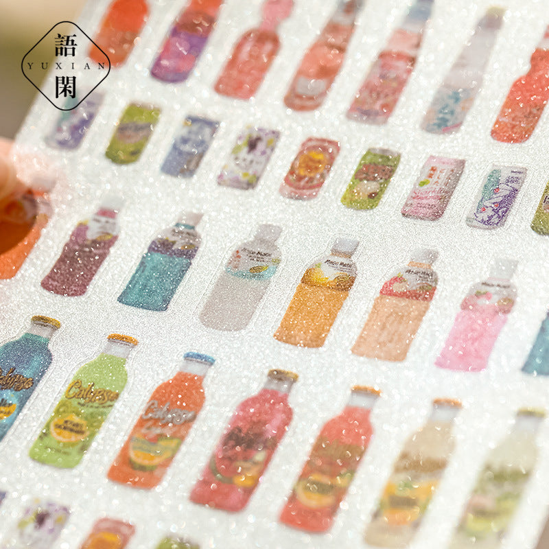Supermarket Retro Glitter Sticker Sheets