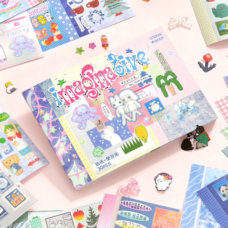 Two-Pieces 2in1 Retro Sticker Book