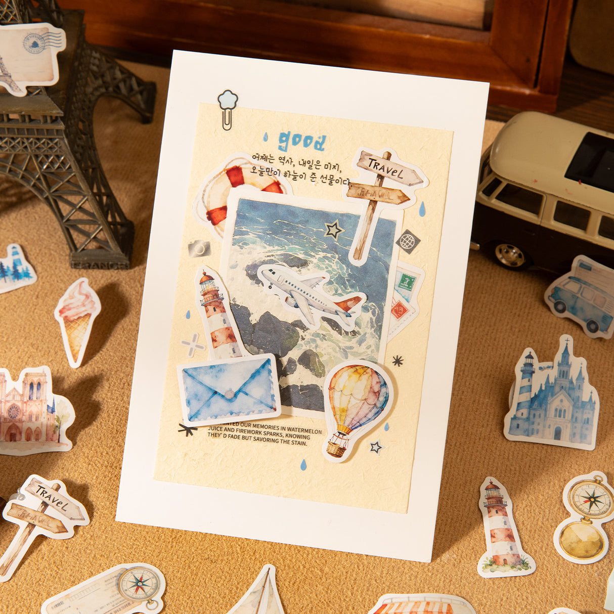 50 pcs Travel & Cafe Sticker Box