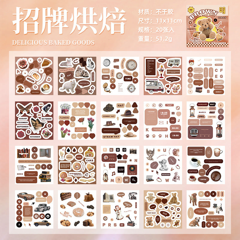 Retro Style Square Sticker Book