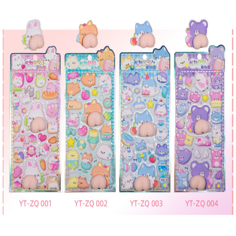 Cute Animal Squishy Puffy Sticker Sheet Vol.1