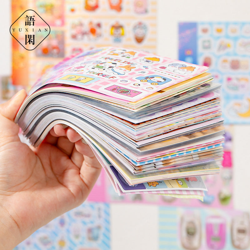 1500pcs 3 in 1 Retro Sticker Book