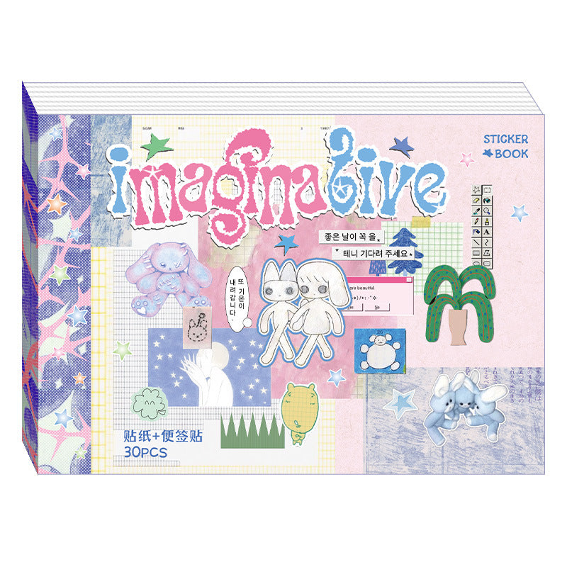 Two-Pieces 2in1 Retro Sticker Book