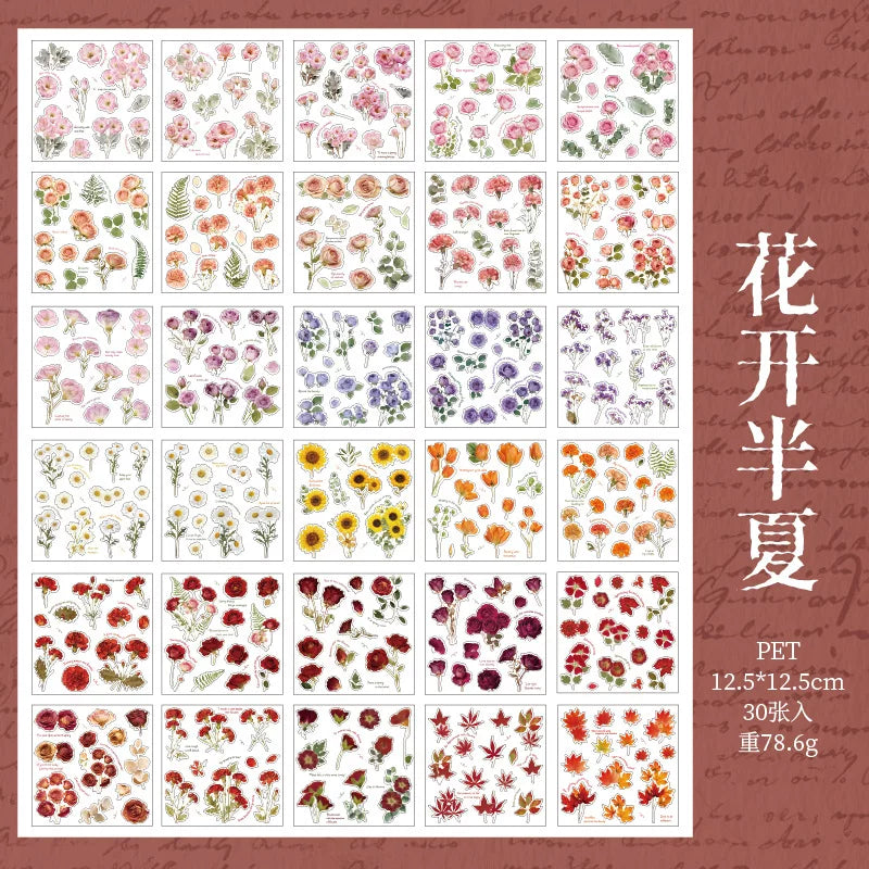 Vintage Flower Collection Sticker Book
