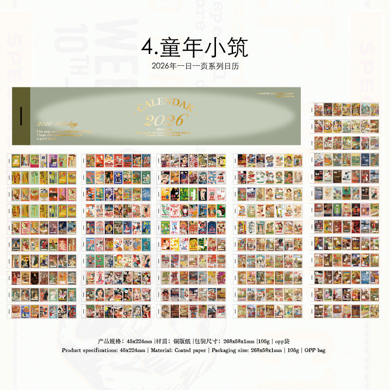 2026 Calendar Sticker 365 Days