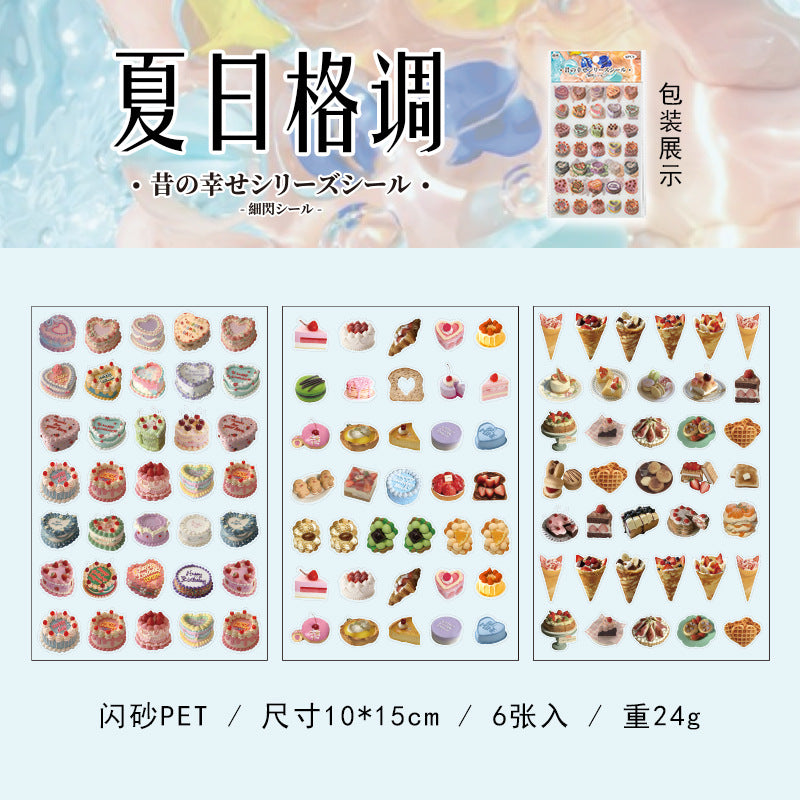 Supermarket Retro Glitter Sticker Sheets