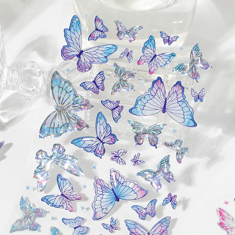 Irdescent Butterfly 3D Sticker Sheet