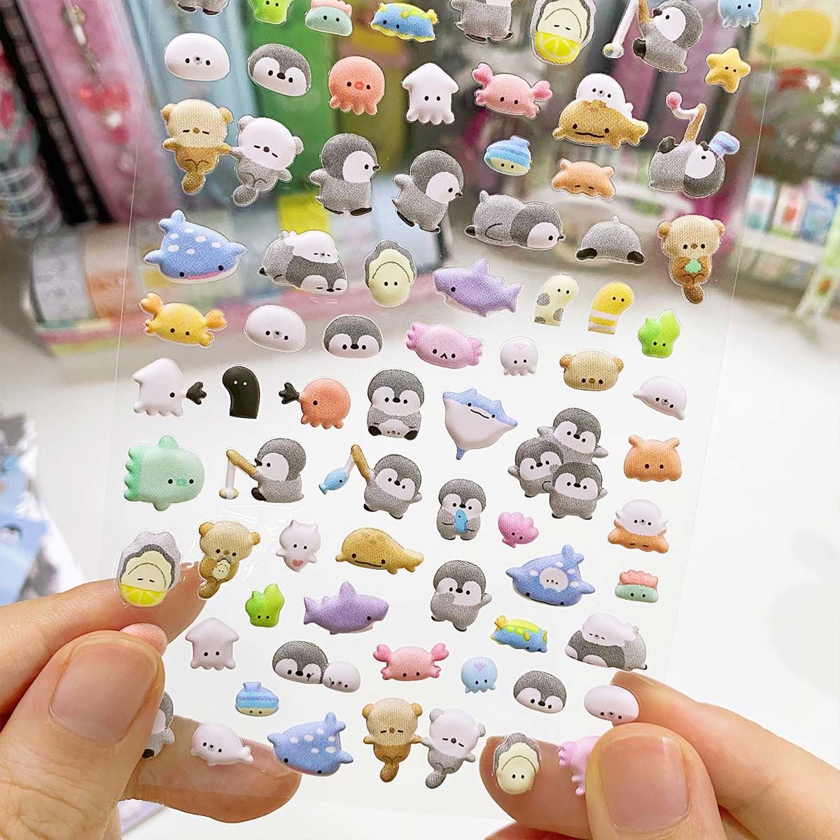 Cute Carton Puffy Sticker Sheet
