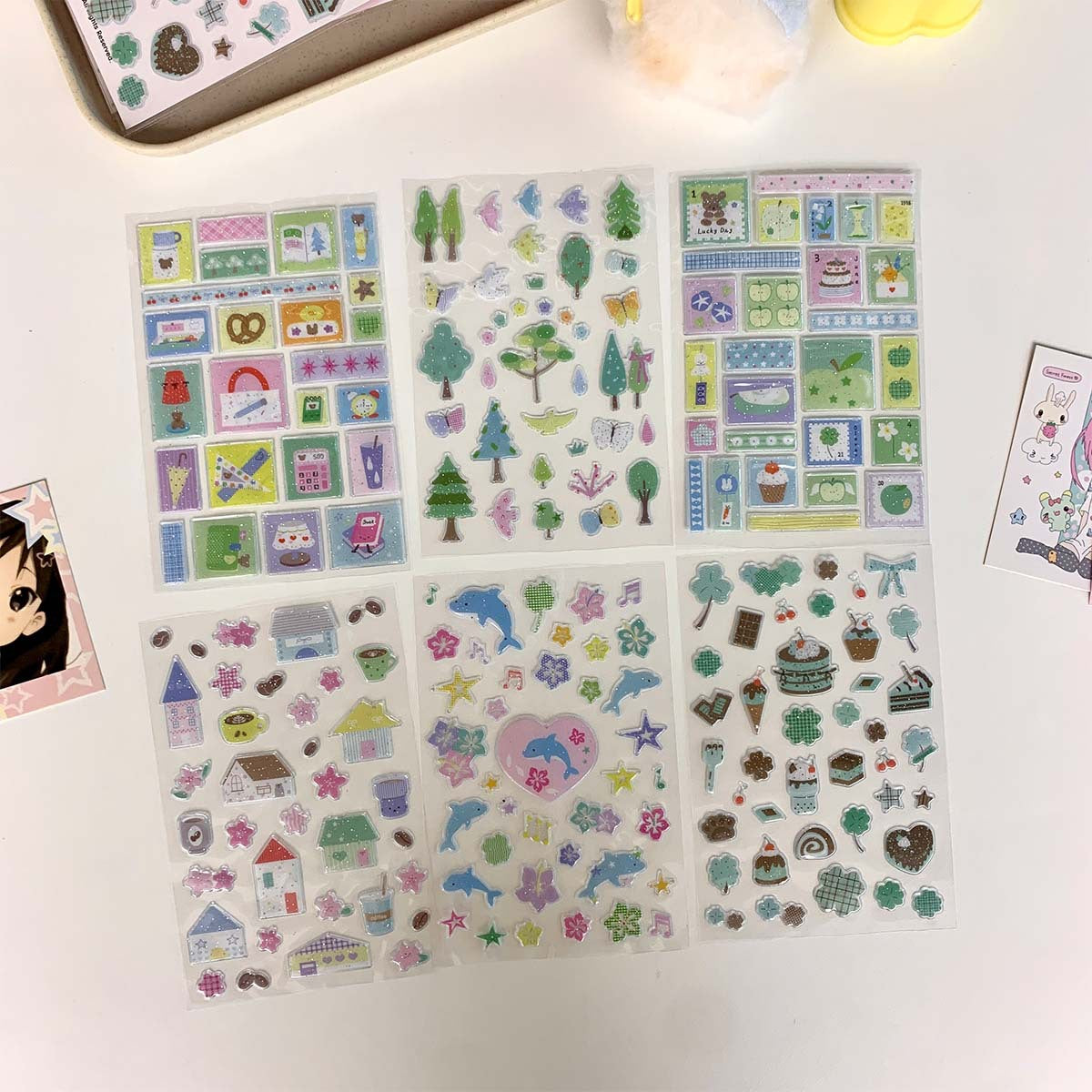 Half Summer Glitter 3D Sticker Sheet