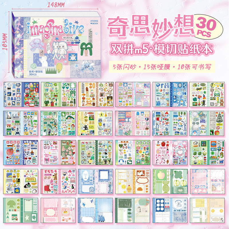 Two-Pieces 2in1 Retro Sticker Book