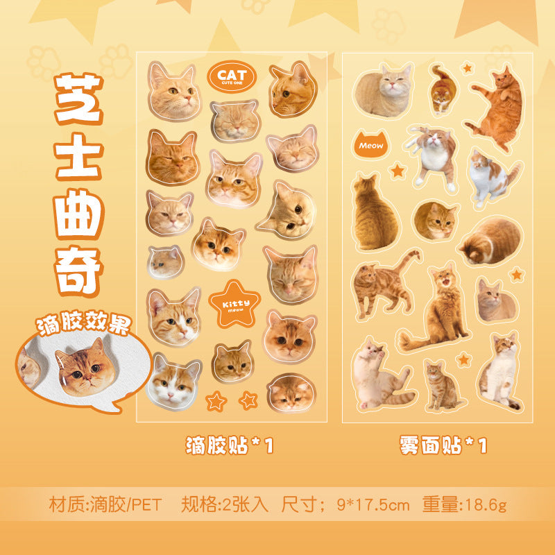 Cat Head 3D Sticker Sheet