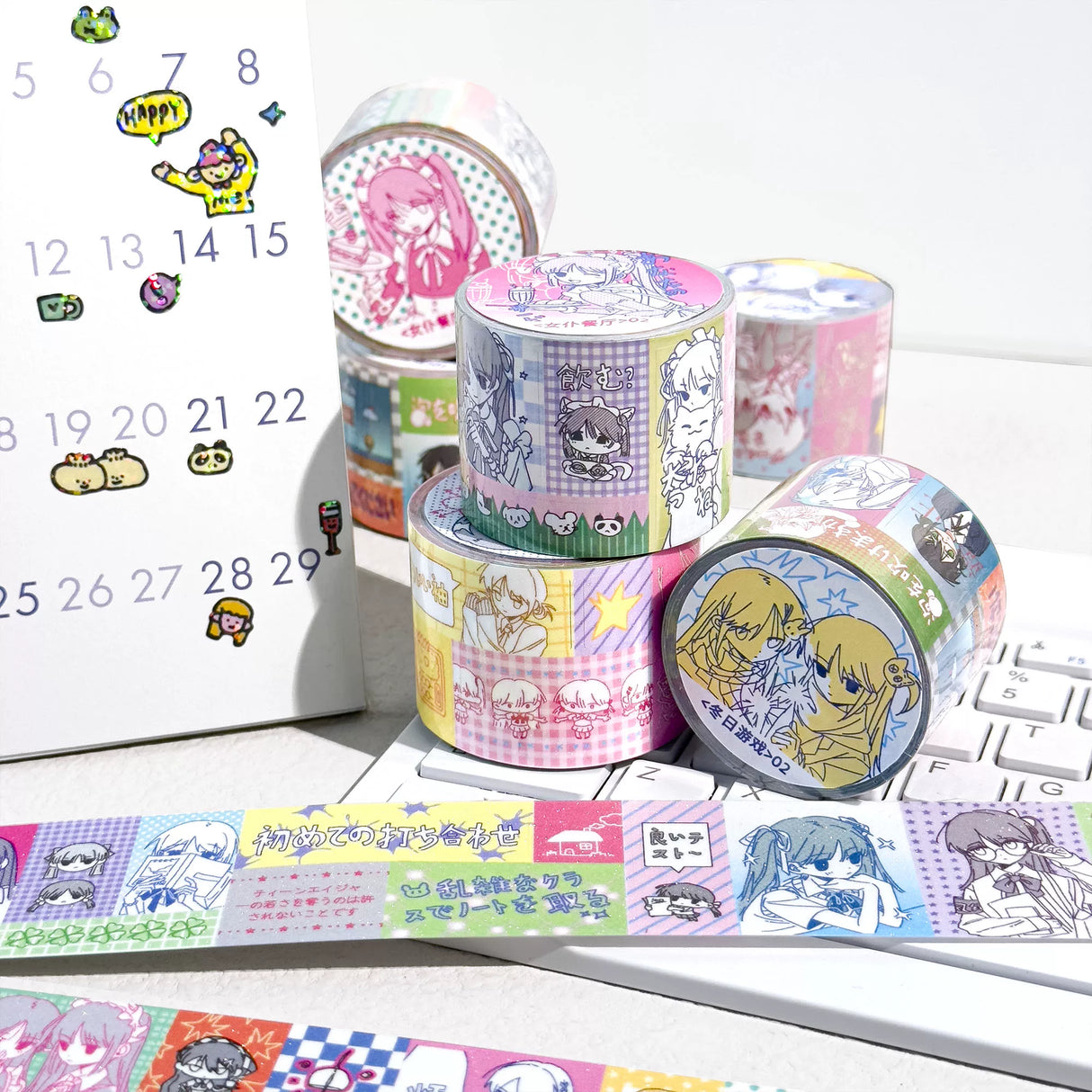 AGUGU Winter Game Glitter Sticker Tape