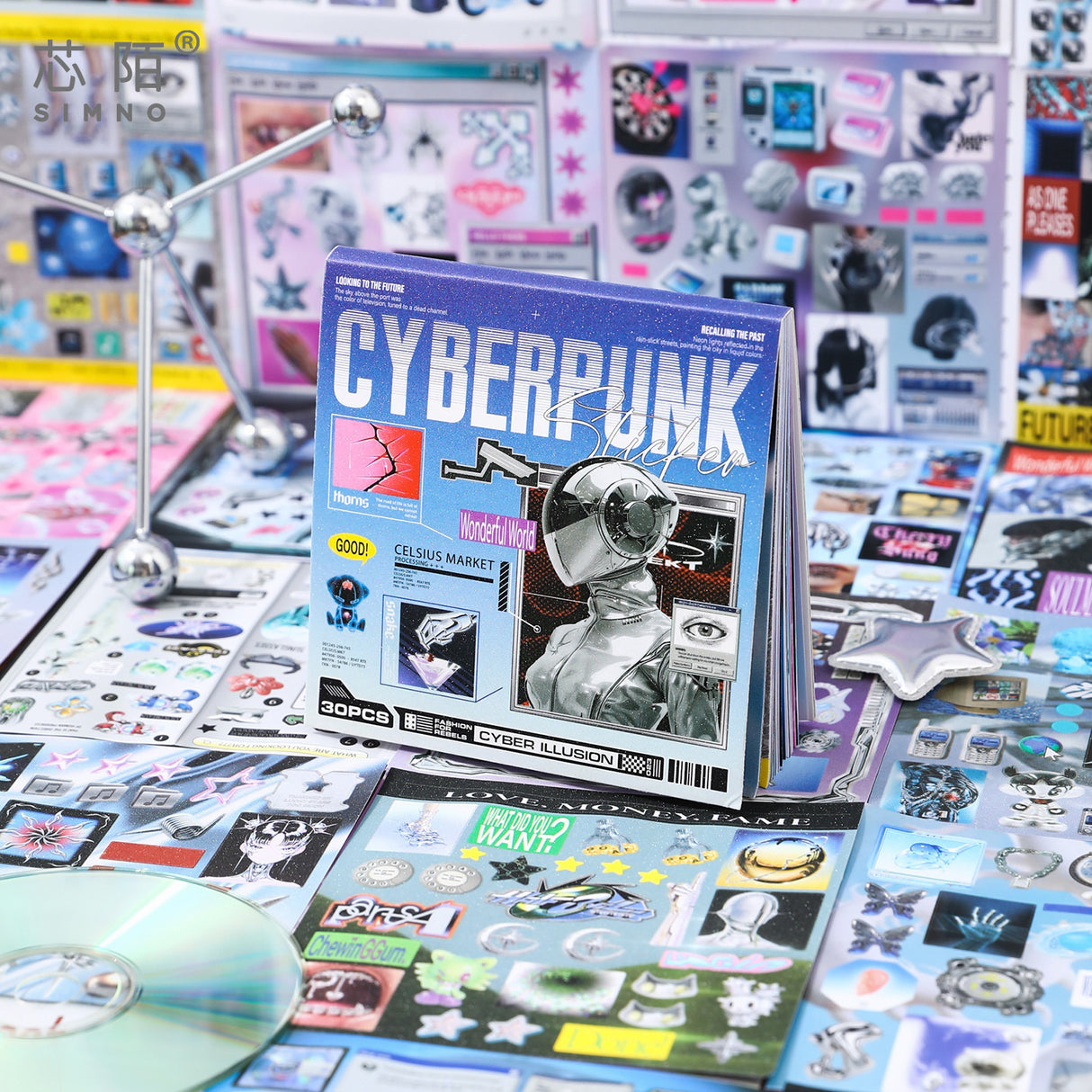 Back And Future Cyberpunk Sticker Book