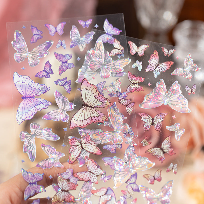 Irdescent Butterfly 3D Sticker Sheet