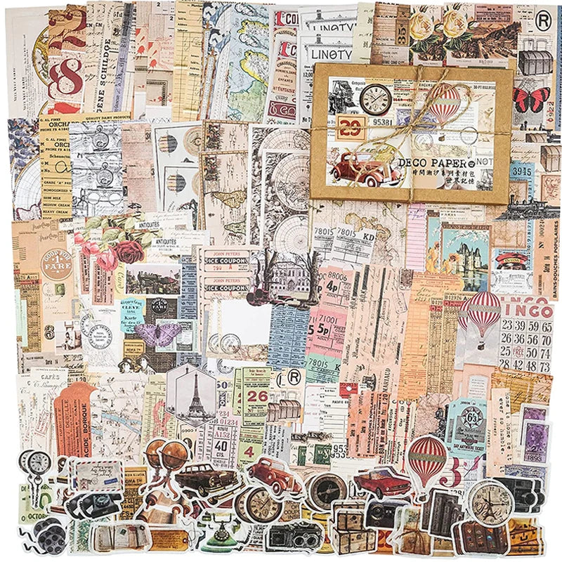 800 Pcs Vintage Traveling Journaling Set