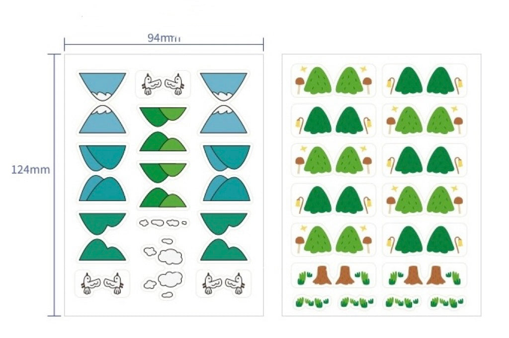 Cute Nature and Animals Index Stickers