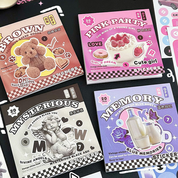 Retro Style Square Sticker Book