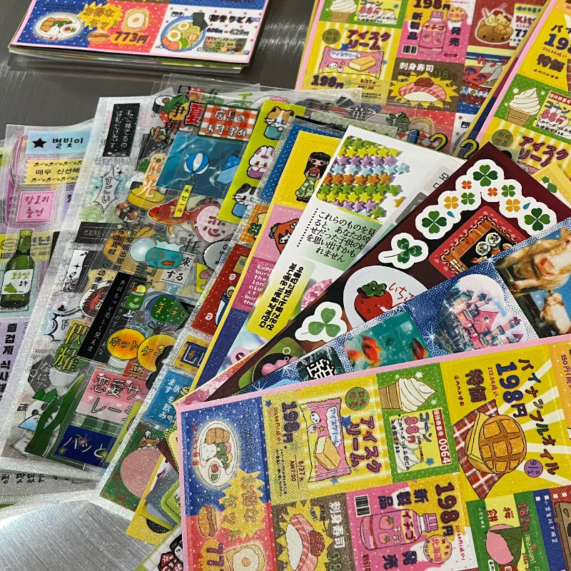 27 sheets Japanese Retro Sticker Bag