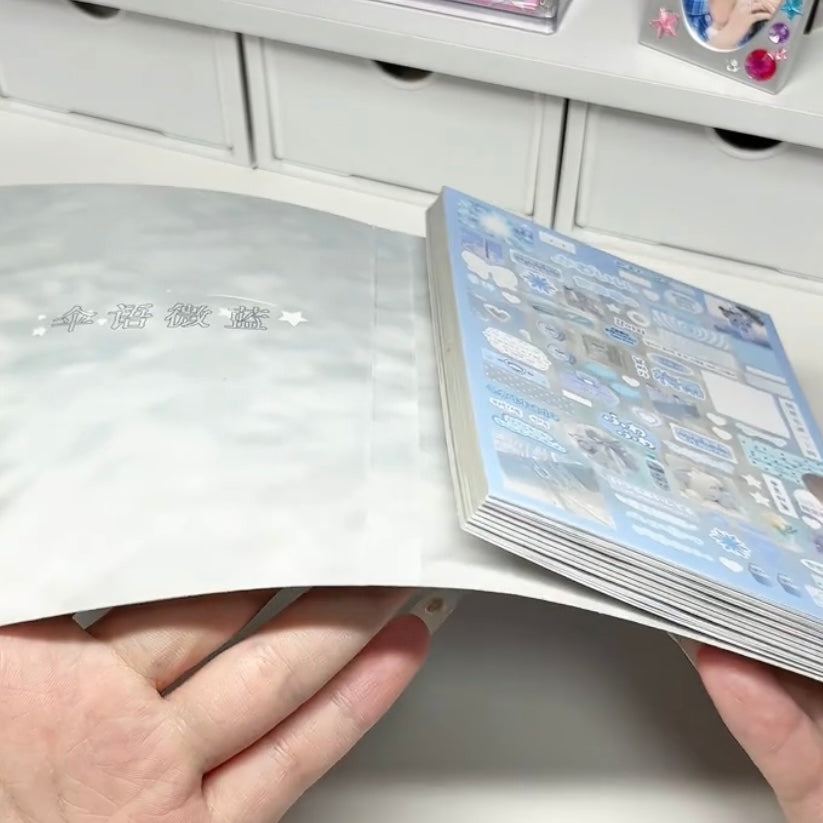 Blue Rain Retro Sticker Book