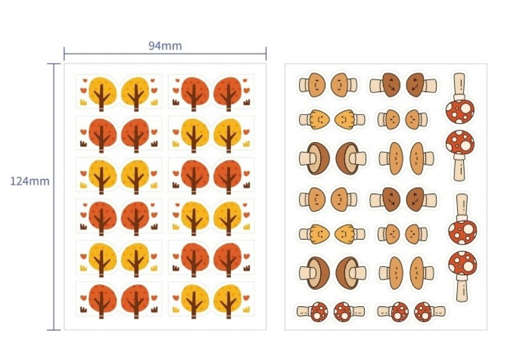 Cute Nature and Animals Index Stickers