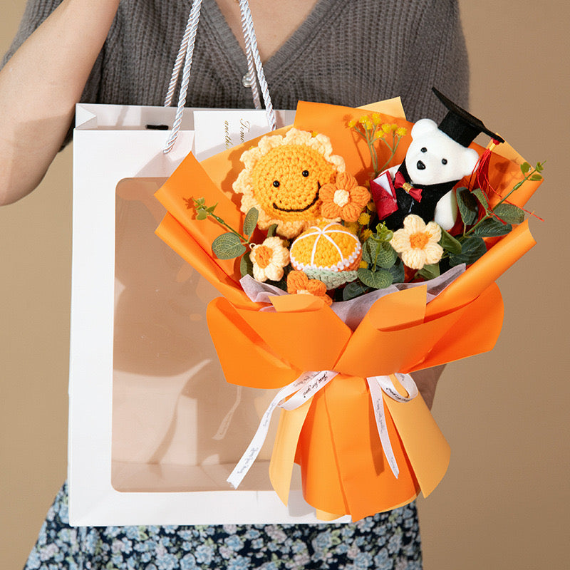 Rejoyce Handmade Crochet Graduation Flower Bouquet