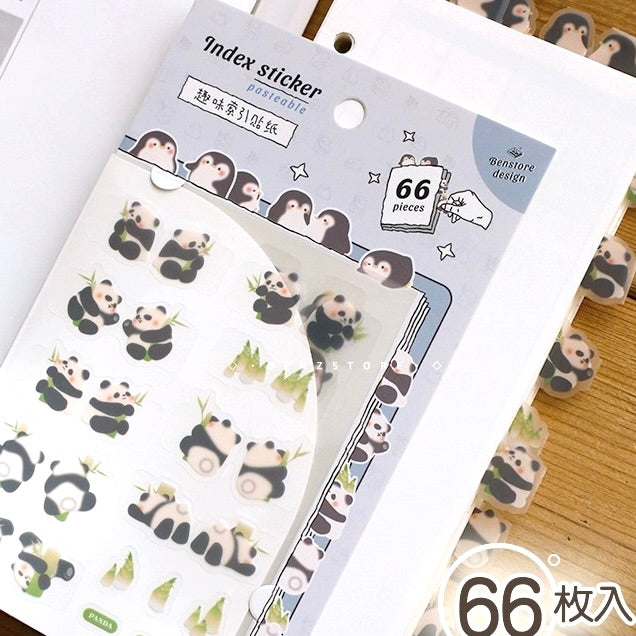 Cute Nature and Animals Index Stickers