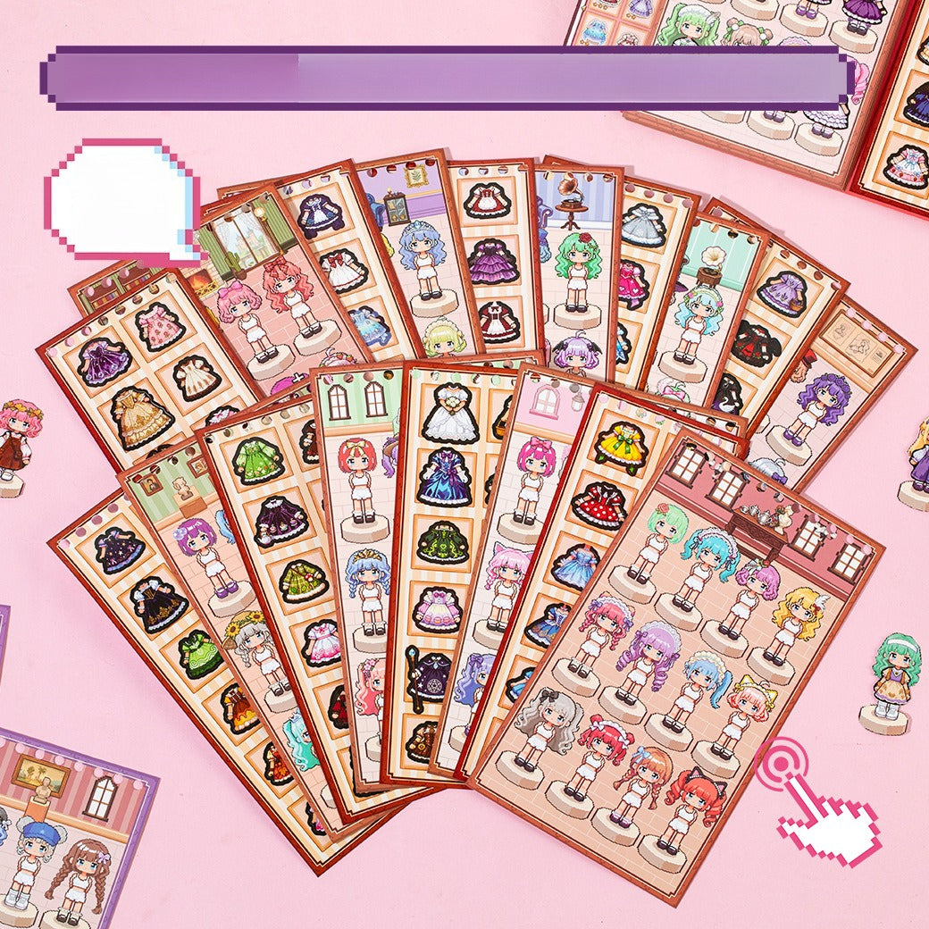 Pixel Cloth Changing Spiral Sticker Book