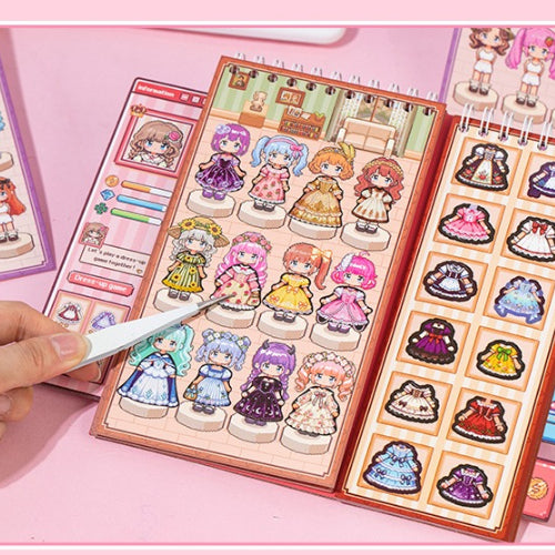 Pixel Cloth Changing Spiral Sticker Book