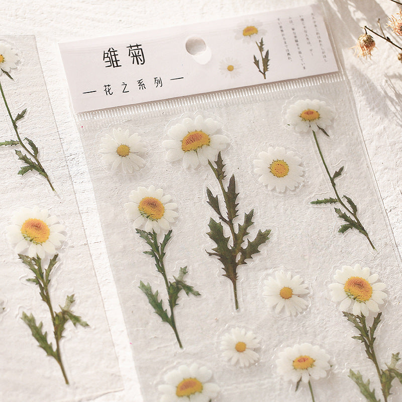 Flower Series 1 PET Vintage Sticker Sheet