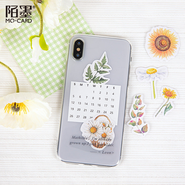 Gänseblümchen- und Sonnenblumen-Aufkleberbox